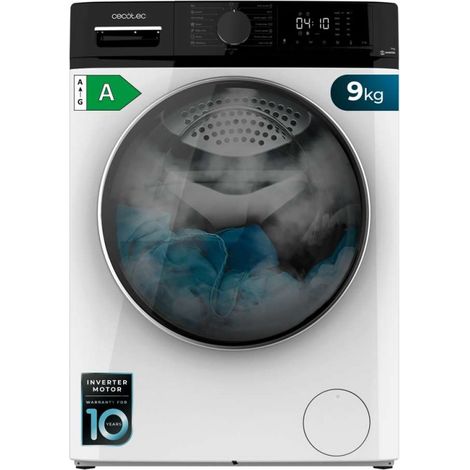 Cecotec Lavadora de Carga Frontal 9 Kg Bolero Dresscode 9610 Inverter A, 2000W, 1400 RPM, Bajo Consumo, Función Vapor (1/5)