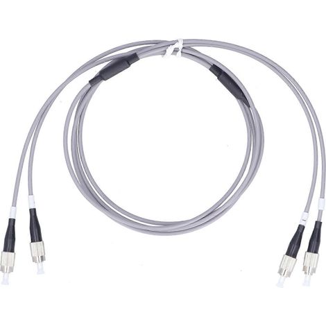 Glasfaser-Patchkabel, armiertes Jumperkabel, Multimode, 2-adriges Glasfaserkabel, FC UPC-FC UPC, grau (3 Meter)