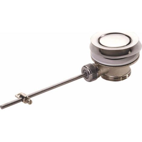 Nicoll – Bonde de lavabo automatique – Clapet inox poli brillant – Corps laiton chromé mat – Épaisseur de serrage jusqu'à 50 mm – Sortie G 1"1/4