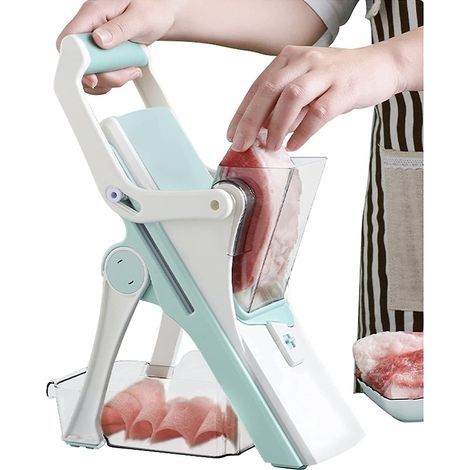 Mandolina de cocina 5 en 1, cortadora manual multifuncional de verduras, rebanadora y cortadora en juliana - Cuchilla de acero inoxidable - para zanahorias, patatas, pepinos y frutas (1/5)