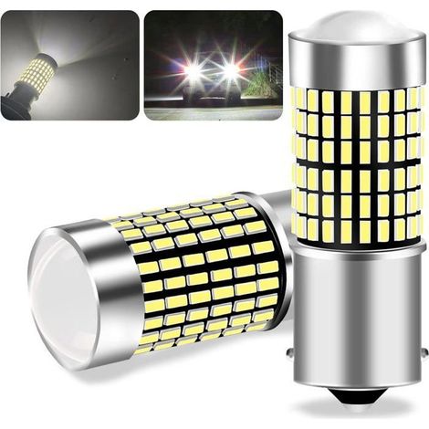 2PCS 1156 BA15S P21W Ampoule LED, Ampoule voiture blanche 144 LED, super lumineuse étanche Convient pour les feux de recul (1/5)