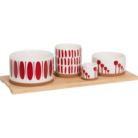 Table Passion - Service apéritif 4 pièces Mikonos 34,5 cm (1/3)