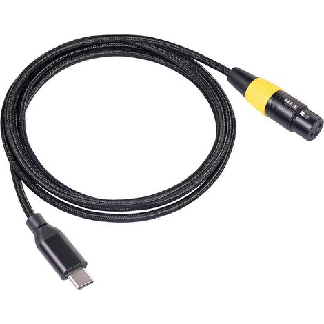 Câble microphone USB-C mâle vers XLR femelle D6x TY07F de 3 mètres (connecteur USB-C vers XLR femelle 3 broches) - Fabricant : D6x TY07F (1/5)
