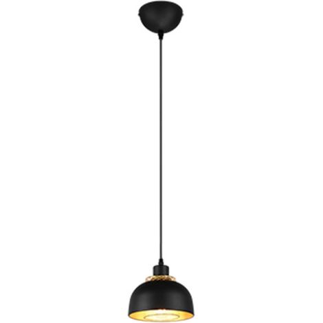 PUNCH SOSPENSIONE METALLO NERO E ORO D. 18CM 1 LUCE ATTACCO E27 (1/5)