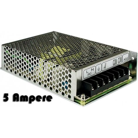 Fuente de alimentación estabilizada con interruptor de 5 amperios y 12 voltios (1/2)
