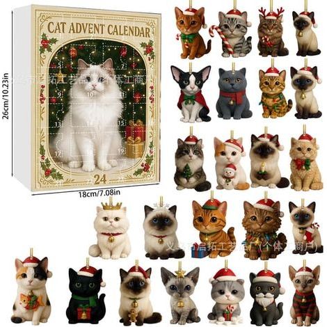 Havsglas Tomte Calendrier de l'Avent 2026 – Liten Tomte Julnedräkning chat (1/5)