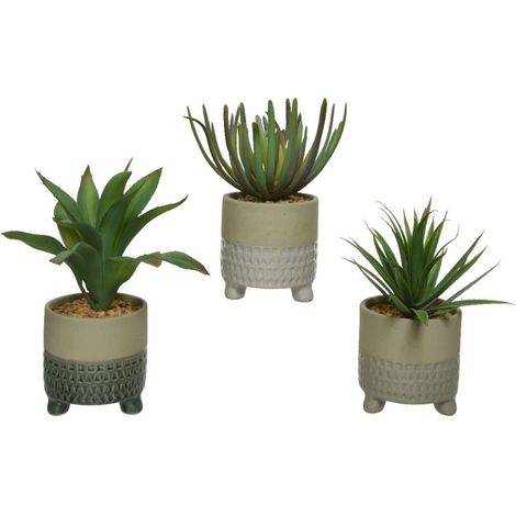 Pianta artificiale Succulent in vaso H 20Cm Tipologie Assortite (1/4)