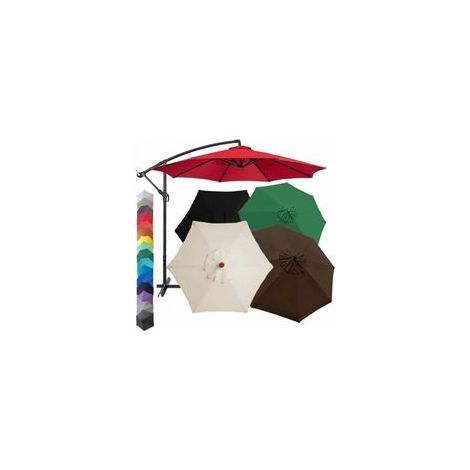 Housse de Rechange pour Parasol 8 Baleines,Toile de Remplacement Parasol,diamètre 3m / Ronde Toile (Rouge) (1/4)