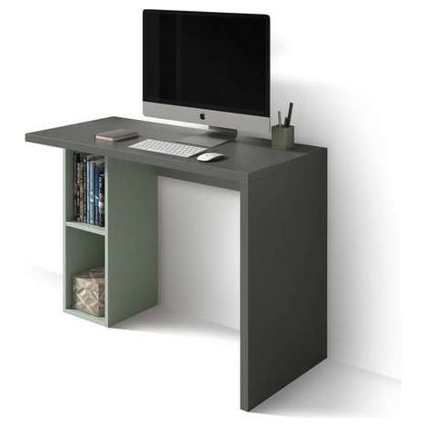 Mesa estudio Mod-Denver acabado grafito/verde, 52 x 105 x 76 cm (fondo x ancho x alto) (1/2)