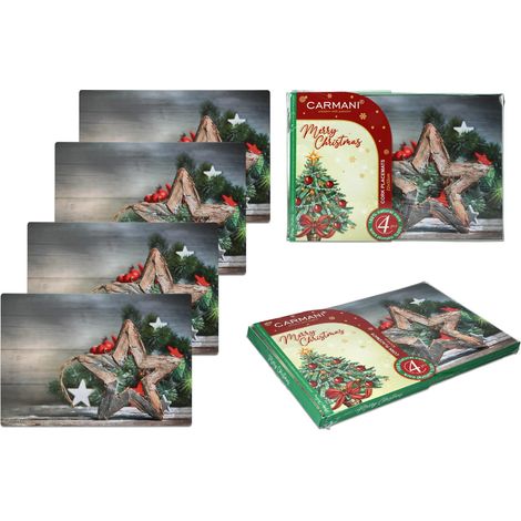 Set di 4 tovagliette in sughero - Natale (carmani)