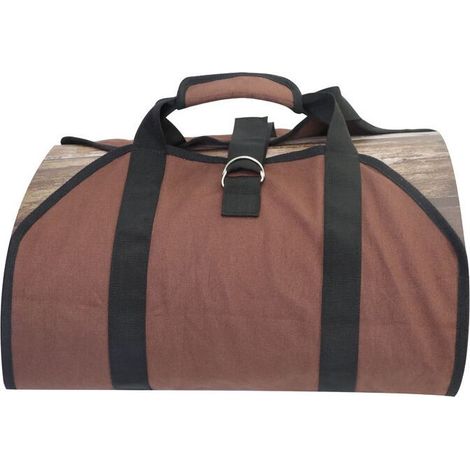 Toile sac à bûche cheminée, Sac rangement transport bois, Paniers à bûches paniers bois chauffage toile imperméable solide, Porte-bûches avec poignées pour poêle à bois (1/4)