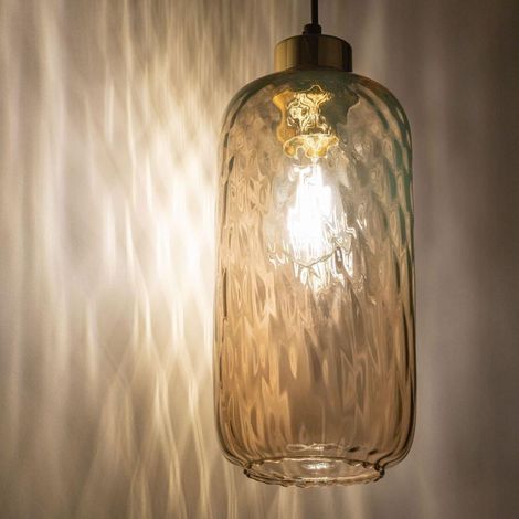 Tk-lighting PESCARA 4575 lampada nera ambrata dorata