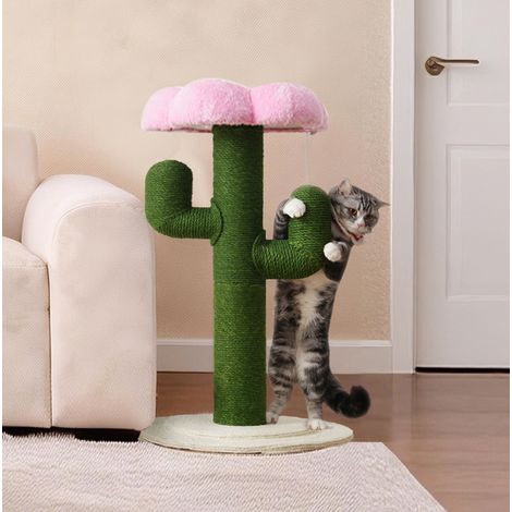 Arbre à chat cactus 90 cm anti-basculement vert OKMYHOME (1/5)