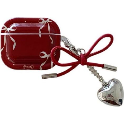 BelleRise - Étui de protection pour AirPods 4, avec porte-clés, design élégant en forme de nœud, résistant aux chutes et aux chocs. (1/2)