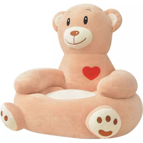 Chaise pour enfants en peluche ours Marron (1/3)