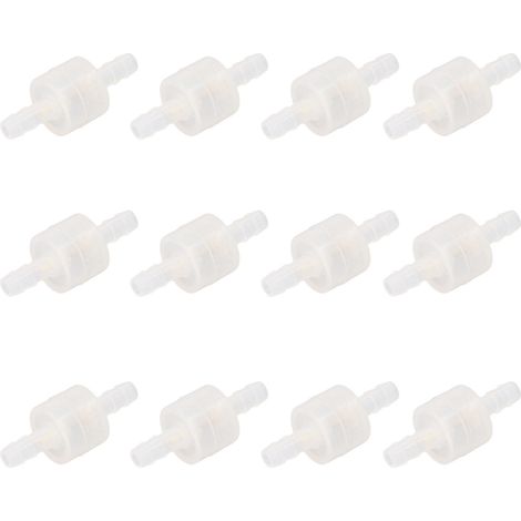 Lot de 12 clapets anti-retour unidirectionnels en PE haute température résistant à la corrosion, à ressort, pour l'industrie, 6 mm/0,24 po (translucides) (1/5)
