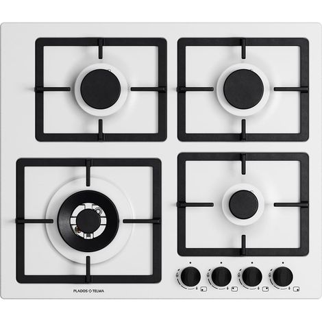 Piano cottura a gas Plados cucina FLAT60 4 fuochi da 60cm - Bianco Latte