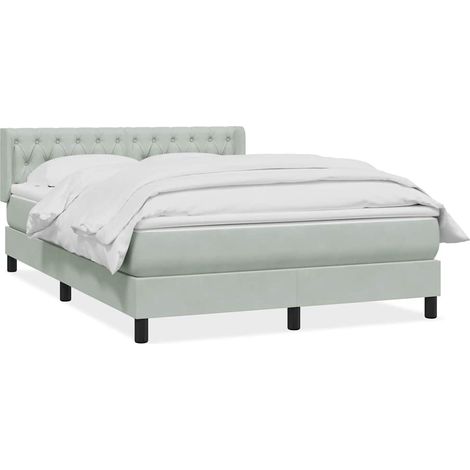 Maison Exclusive - Sommier à lattes de lit et matelas gris clair 160x220cm velours