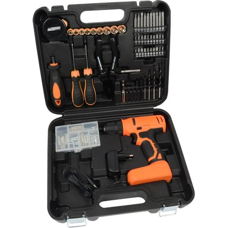 BRÜDER MANNESMANN WERKZEUGE M17577 PERCEUSE-VISSEUSE SANS FIL 8 V AVEC ASSORTIMENT D'OUTILS 55 PIÈCES (1/3)