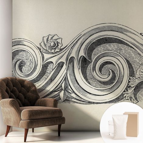 Carta Da Parati - Murale Alla Moda Decorazione - Camera Da Letto - Con Colla Gratuita Ornamento per piante 250x250 cm (1/5)