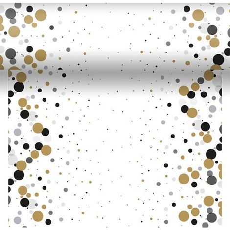 Duni Tischläufer Bubbles black 40 x 480 cm