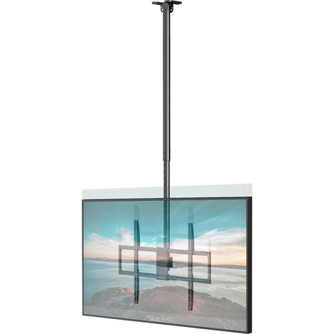 Support TV Plafond pour Écrans 50 à 100 Pouces, Charge 80 kg, VESA jusqu’ à 800x600 – Réglable en Hauteur (1090–1690 mm), Inclinable et Pivotant, pour Commerces et Cinéma Maison (1/5)