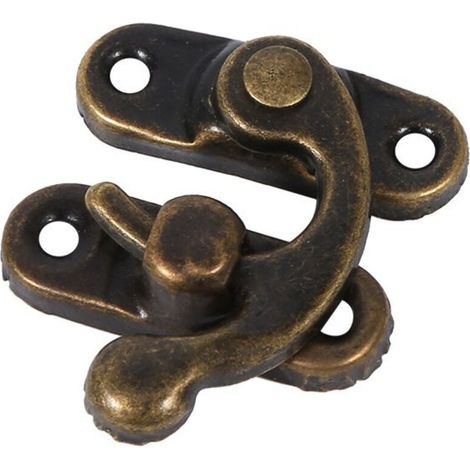 12X Antique Gauche/Droite Loquet Crochet Hasp Corne de Verrouillage avec loquet de Vis Sac Bricolage, bois, boîte à bijoux Décoration Décoratifs Cadeau Vin Boîte En Bois (right-Bronze foncé) (1/5)