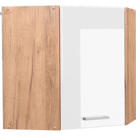 Mobile angolare da cucina R-Line, Bianco lucido, 57 cm, Vicco