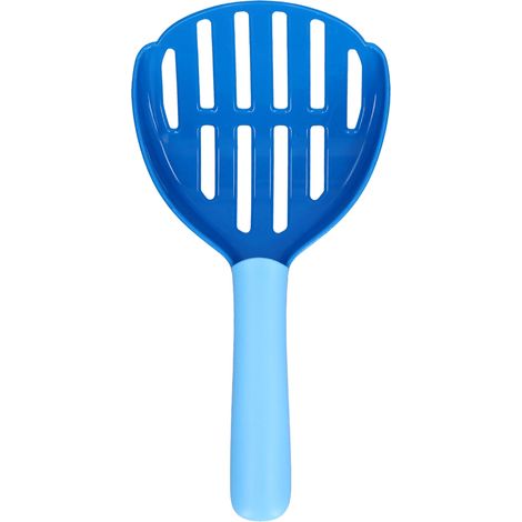 Pelle à litière pour chat, pelle à merde profonde pour chat, nettoyeur de boîte pour chien, pelle de nettoyage de toilettes en plastique (bleu foncé + clair) (1/5)