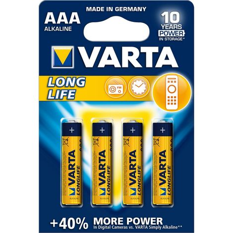 Varta batt longlife alcalina ministilo blister 4 pezzi (1/2)