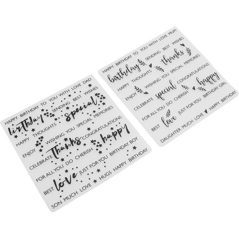Lot de 2 tampons transparents, pochettes de gaufrage en plastique pour la création de cartes de vœux, scrapbooking et journaling. (1/5)