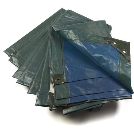 Bâche robuste verte/bleue 150 g/m² 4x6m étanche UV (1/3)