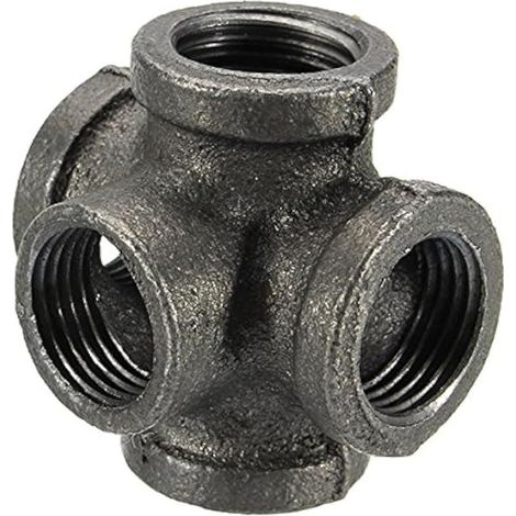 1/2 "3/4" 1 "5 Voies raccord de Tuyau en Fonte malléable Noir connecteur de Tube Femelle croisé - 1/2 Pouce (1/4)