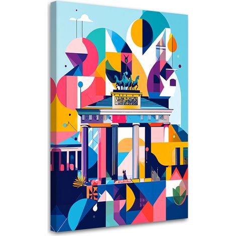 Wandbild Berlin Stadt Abstraktion im Bauhaus-Stil 40x60 cm (1/5)