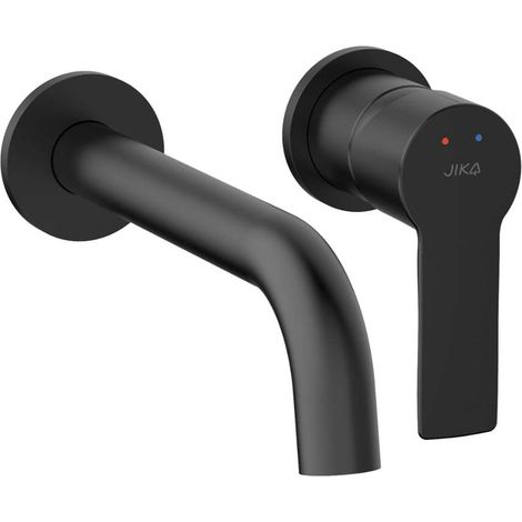 Jika Ponta Style - Grifo de lavabo empotrado, instalación de 2 orificios, con cuerpo, negro mate H3112H67161201 (1/2)