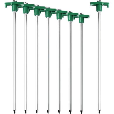 8 estacas de acero: estacas largas y robustas con soporte de plástico. Estacas para roca，ideales para acampar y actividades al aire libre (1/5)