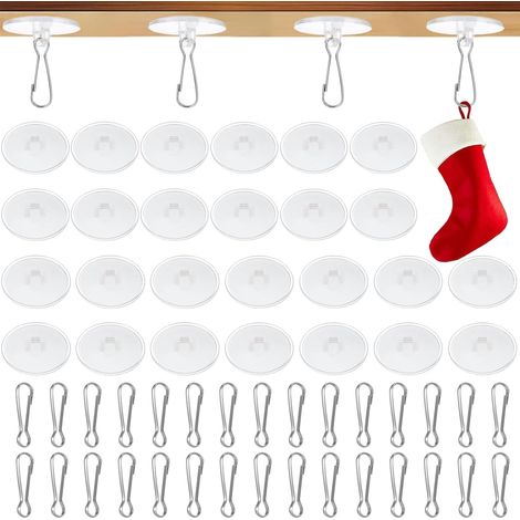 30 ganchos autoadhesivos extrafuertes para techo, de color blanco, para guirnaldas de luces y servilletas.