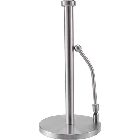 Porte-essuie-tout sur pied en acier inoxydableouverture facile d'une seule maindesign moderne et élégant argenté. (1/5)