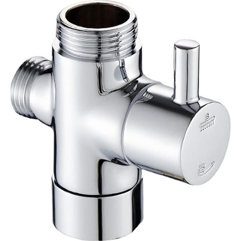 3-Wege-Duscharmverteileradapter aus verchromtem Messing, 1/2" BSP (21 mm), für runde Duschköpfe und Handbrausen