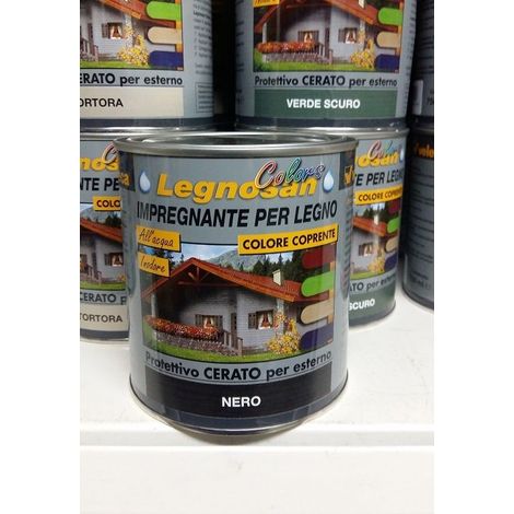 VELECA IMPREGNANTE IDROREPELLENTE PER LEGNO ALL'ACQUA LEGNOSAN COLORS 750ML NERO Nero
