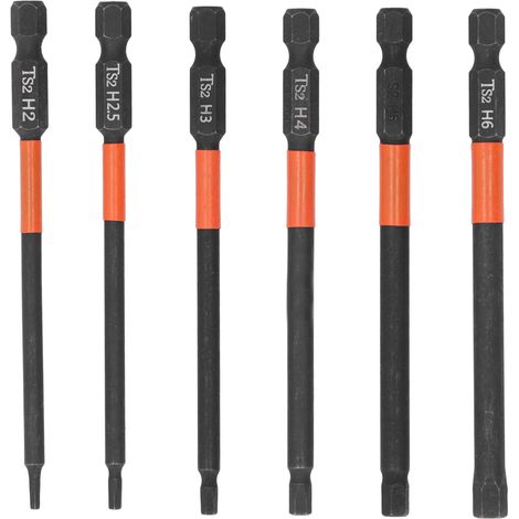 Set mit 6 Phillips-Schlagschrauberbits, leistungsstarken magnetischen schwarzen Bohrern, 1/4-Zoll-Sechskantschaft, Schraubendreher-Set. (1/5)