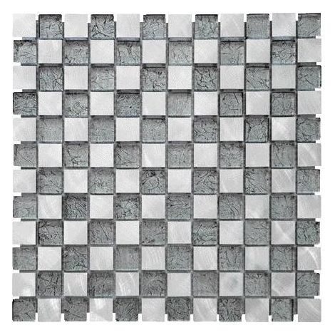 MOSAIQUE VERRALU ARGENT 1 PLAQUE 30 x 30 CM CASA LINEA (1/2)