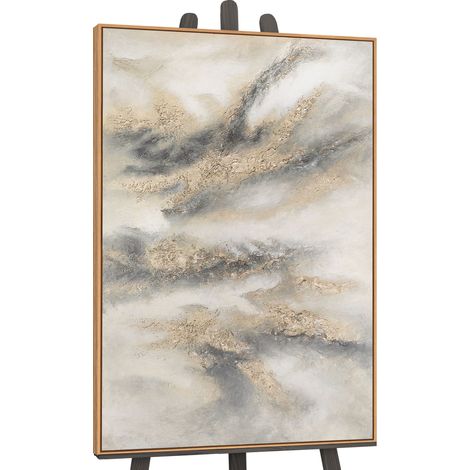 Gemälde Wolkenmelodie Rahmen Eichefarben 120x80 cm (1/5)