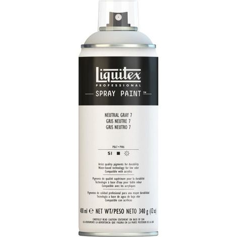 Peinture Acrylique en Aérosol - LIQUITEX - Gris Neutre 7 - 400 ml - Séchage Rapide - Haute Qualité