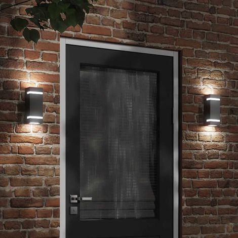 vidaXL Aplique de exterior de acero inoxidable negro (1/5)