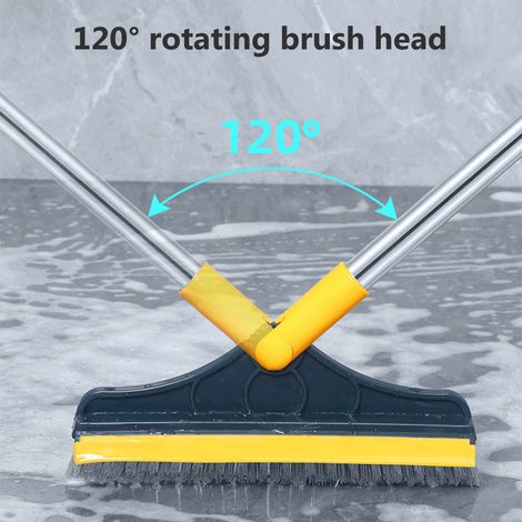 Brosse de Nettoyage 3 en 1 pour Sols avec Manche Long et Rotation 120° - Idéale Salle de Bain et Cuisine (1/5)