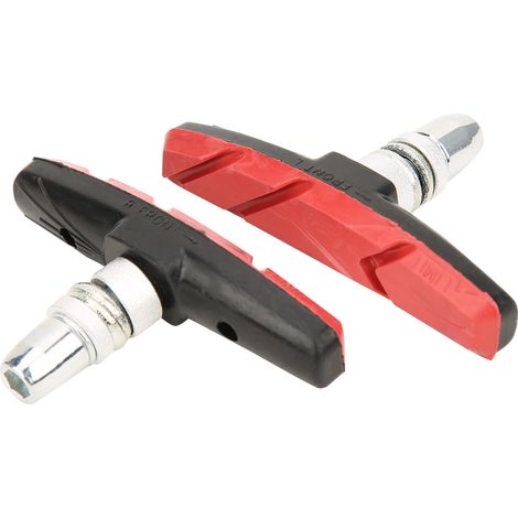 Une paire de plaquettes de frein silencieuses pour VTT, composées de matériaux mixtes, compatibles avec les patins de frein, accessoires de vélo, rouges. (1/5)