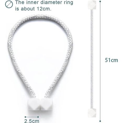 Soporte de cortina de lujo,6 piezas,Gancho para cortina,Cordón magnético para cortina,Clips para cortina,Fijación de cortina,Gris (1/4)