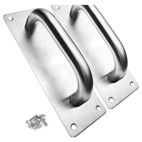 Ensemble de 2 Poignées de Porte Coulissantes en Acier Inoxydable Robustes, pour Grange, Portes de Sécurité et Intérieur (1/4)