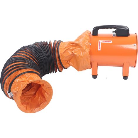 Tuyau flexible en PVC de 8 pouces avec crochet en S et support en acier, compatible avec les souffleurs utilitaires de 8 pouces (10 m). (1/5)